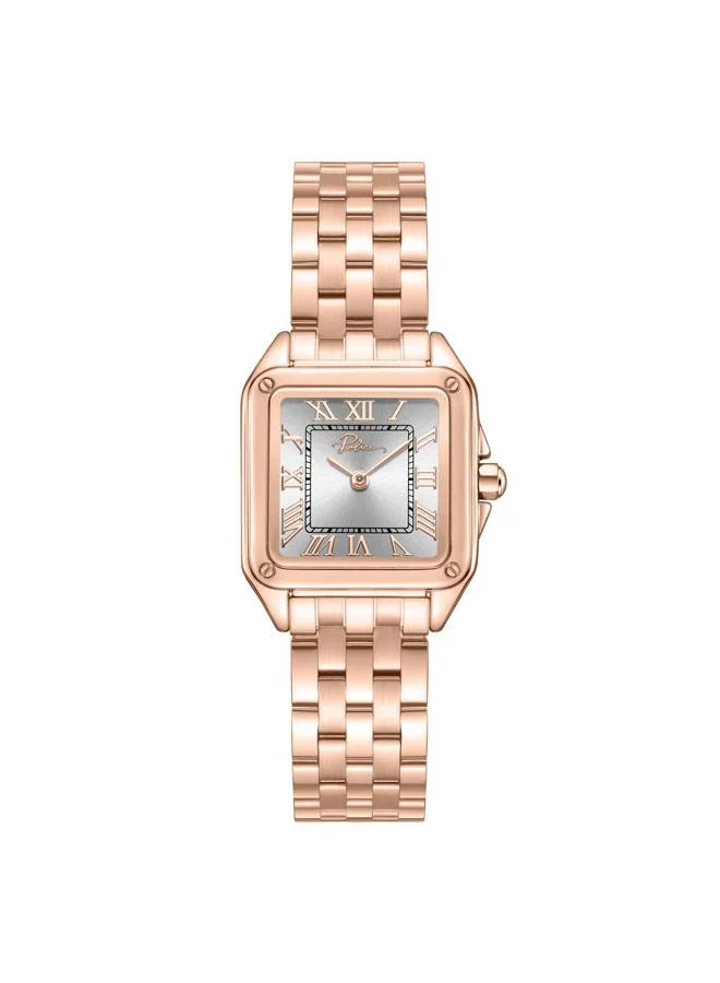POLICE Rila Silver Dial Stainless Steel Bracelet Analog Watch for Women, 27.8mm